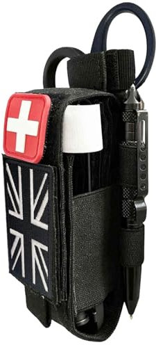Molle TQ Tourniquet Pouch Holder & Tactical Trauma Medical Shear Flashlight Duty Belt Holster