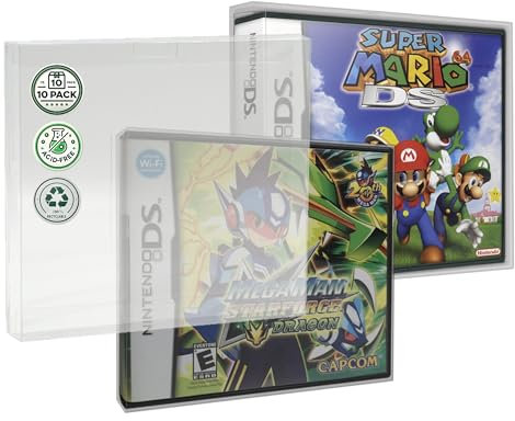 MALKO 10 PACK Video Game Protector Compatible with Nintendo DS Game Case | Clear Plastic Sleeve Cover