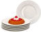 MamboCat 6-teiliges Teller-Set Celina I Kuchenteller-Set für 6 Personen I flache Essteller beidseitig glänzend lasiert in weiß I hochwertiges Geschirr-Set aus Porzellan mit Ø 19 cm