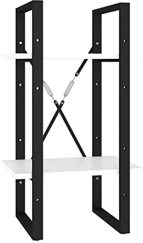 vidaXL Bücherregal 2 Fächer Wandregal Standregal Aufbewahrung Lagerregal Haushaltsregal Küchenregal Regal Weiß 40x30x70cm Holzwerkstoff