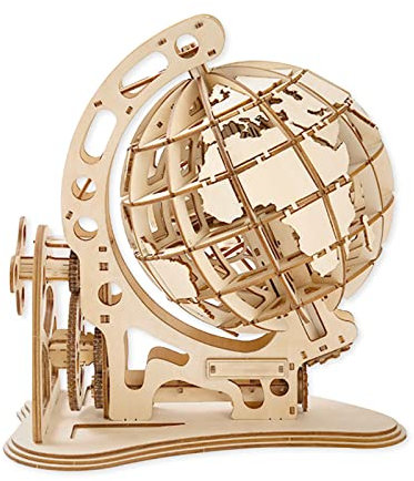 3D Holz Globus Puzzle für Erwachsene Holzblock Puzzle Modellbau Kit Geschenk für Geburtstag/Vatertag