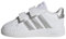 adidas Grand Court Lifestyle Hook And Loop Shoes, Sneakers Unisex-Bimbi 0-24, Bianco (Ftwr White/Matte Silver/Matte Silver), 25 EU