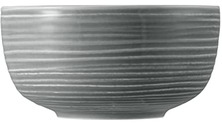 Seltmann Weiden Terra Foodbowl 17 cm, 1520 ml, Servierschale mit spiralförmigem Relief, Spülmaschinen- und mikrowellenfest, Porzellan, Perlgrau