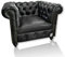 DARO DEKO Chesterfield Sessel Echt Leder schwarz 105 x 85 x 75cm Wohnzimmer-Möbel Büro Vintage Polstermöbel