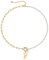 TINGN Halskette Damen Perlen Kette Gold, 14K Vergoldet Büroklammer Gliederkette Halskette Choker Kette Halskette Perle Ketten Anhänger Initialen Halskette Damen Schmuck Geschenke Verstellbar (F)