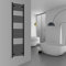 Warmehaus Modern Bathroom Heated Towel Rail Ladder Radiator 1800x500mm Curved for Bathroom Kitchen Black
