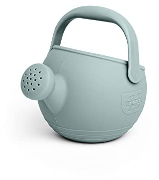 Bigjigs Toys Cool Grey Silicone Childrens Watering Can - Temperature & Stain-Resistant, Easy Grip Handle, Sustainable Silicone Toys, Ideal Outdoor & Beach Toys