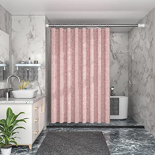 Lkw Ogechi Tenda Doccia Lino Impermeabile 180x220, Tenda da Doccia Grigio Blu Verde Beige Albicocca Rosa, Tenda Doccia Lino Antimuffa Lavabile, Tende da Bagno Asciugatura Rapida 180x220 (Rosa)