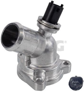 SWAG 33 10 2595 Thermostat Kühlmittel Kühlwasserthermostat mit Gehäuse mit Dichtung mit Temperatursensor mit Sensor 102°C Kompatibel mit CHEVROLET SPARK M300 25199831 96988257