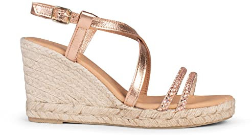 MORAIRA - Espadrilles à Talon compensé Or ROSÉ, EU 40