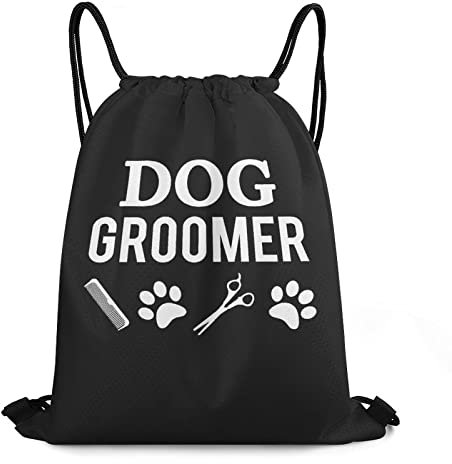 452 Turnbeutel Hundesalon Groomer Druck Gym Sack wasserdichte Zuziehbeutel Hipster Gym Bag Für Reisen Strand Damen,36X43Cm