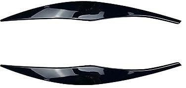 MURRAYLE 2Pcs Auto Scheinwerfer Augenbrauen Augenlid Trim Fit for BMW 3 Serie E90 E91 2005-2011 Carbon Faser/schwarz Scheinwerfer Augenbrauen Augenlid Abdeckung Scheinwerfer-Augenbraue (Color : Black