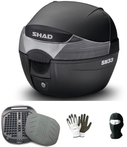 farbrothersonline KOMPATIBEL MIT SYM Symphony 151 SR SHAD 34 LT KOFFERTOPCASE+SICHERES VERRIEGELUNGSSYSTEM+Platte INKLUSIVE FÜR MOTORRÄDER UND Roller UNIVERSAL-GEPÄCKTRÄGER FÜR ALLE HELME
