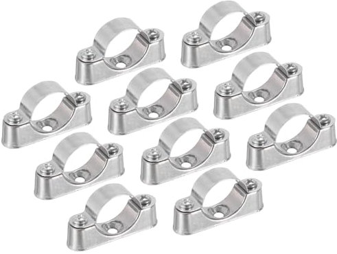 sourcing map 10Pcs Pipe Support Pipe Bracket Clamp for OD 25mm Pipe Wall Mount Ceiling Mount Rigid Pipe Straps for Metal Pipe Tube