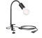 ledscom.de Klemmleuchte LELE mit Schwanenhals, schwarz, inkl. E27 Lampe, Energieeffizienzklasse A, gefrostet (warmweiß, 4W, 935lm)