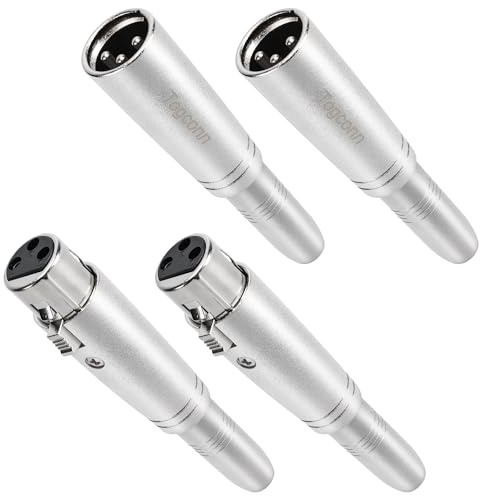 Togconn Paquete de adaptadores TRS a XLR de 1/4 pulgadas, 2 adaptadores hembra a XLR macho/hembra de 1/4 pulgadas