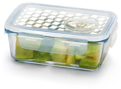NUTRIUPS 0.45L Glass Food Storage Container, Small Food Storage Container with Leakproof Airtight Lids, Meal Prep Containters -Microwave Safe & Oven Safe (NOT THE LIDS)-Rectangular