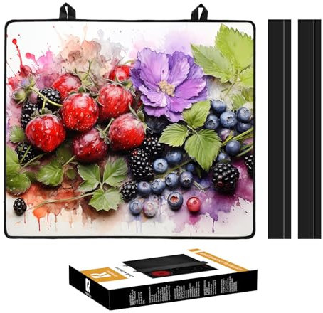 KitchenRaku Hob Cover 61x53cm, Electric Hob Covers, Ceramic Hob Covers, Induction Hob Covers, Glass Hob Covers, Hob Covers for Electric Cookers to Protect from Scratches (Fruit Painting Pattern)