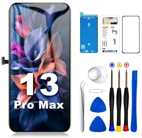 SIMDOG for iPhone 13 Pro Max Screen Replacement Kit 6.7 inch, Full HD LCD Display 3D Touch Screen Digitizer Full Assembly + Repair Tools.Compatibility A2484, A2641, A2644, A2645, A2643