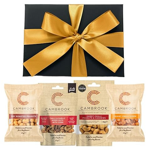 Luxury Nuts Gift Hamper – Sweet Chilli Peanuts & Cashews, Chilli Garlic Nuts, Dry Roasted Peanuts, Giant Corn – Gourmet Snack Gift for Men & Women - WALTNEYS