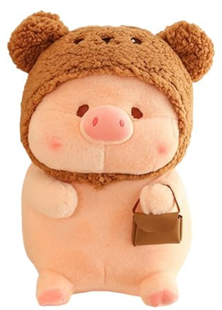 Schwein Plüschtier, Kuscheltier Schwein Plüschtier, Stofftierpuppe Schwein, zum Kuscheln und Spielen Kuscheltiere Geschenk für Kinder Mädchen (30 cm,Bär)