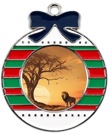 King Lion Christmas Decorations Christmas Tree Ornaments Xmas Decorative Pendant Circular