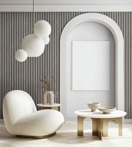 marburg Tapete Grau Braun 3D-Optik Akustikpaneel Optik Holz Streifen Klassisch für Wohnzimmer Schlafzimmer Küche 10,05 x 0,53