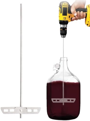 zjhukfmc Degassing Stirring Paddle, 44.5x13.3cm Stainless Steel Beer Mixing Paddle, Sturdy Wine Degasser for Wine Making, Foldable Wine Making Agitator Tool, Home Brewing Equipment