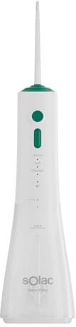 Solac – Munddusche Aqua Pulse, 320 ml Tank, 120 Impulse/Min, 3 Druckstufen, Wiederaufladbarer Akku, 360º-Düse, 2 Aufsätze, Automatische Abschaltung