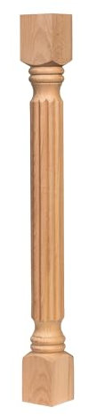 goji home decor Beech Wood Table Leg – Fluted Turned Leg for Dining Table, Coffee Table, Kitchen Island or Desk – Unfinished & Ready to Paint or Stain (26 Inch / 65 cm)