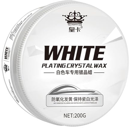 Weißes Autowachs – Palmwachs-Polierpaste | Langlebiger, harter starker Kristall | Auto-Streifen-Abzweiger für SUV, RV, Metalllogo, Glas, Scheinwerfer, Nabe, Außenglanz,