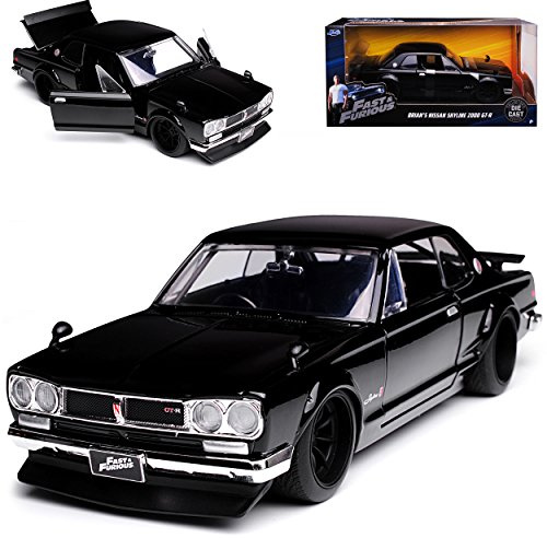 Generisch Nisan Skyline 2000 GT-R C10 Coupe Schwarz Brian O´Connor Paul Walker The.Fast.and.the.Furious 1968-1972 1/24 Jada Modell Auto
