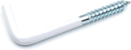 Design61 Schraubhaken Weiß Gerade Hakenschraube Wandhaken Drehhaken mit Gewinde Haken zum Einschrauben für Wand & Decke Verzinkt Befestigung für Seile Ketten Lampen Pflanzen (30 x 2,65 mm, 10, stück)