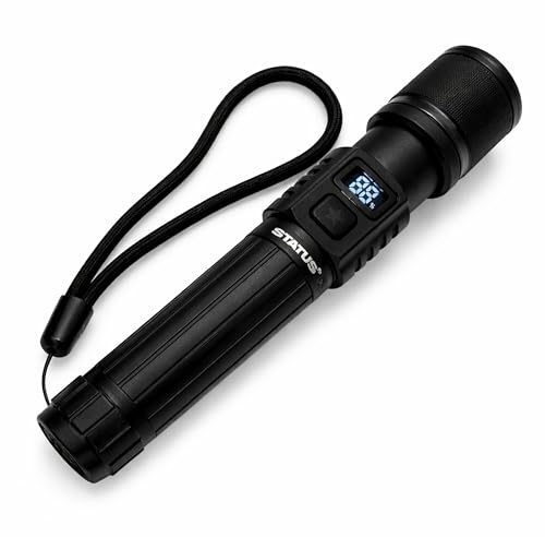 Status Rechargeable LED Aluminium Torch with 5 Light Modes, Adjustable Beam Focus and USB-C Charging Cable, 660 Lumen High Output for Outdoor and Emergency Use, Black (SBART18001PB10)