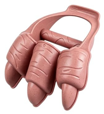 YBWZH Kids Beach Sand Digging Claw Toys, 2 Styles Dinosaur Claw & Excavator Sand Grabber, Thick Wheat Straw Plastic Sandpit Diggers, Rounded Edge Safe Sands Toys for Boys Girls (Dusty Red)