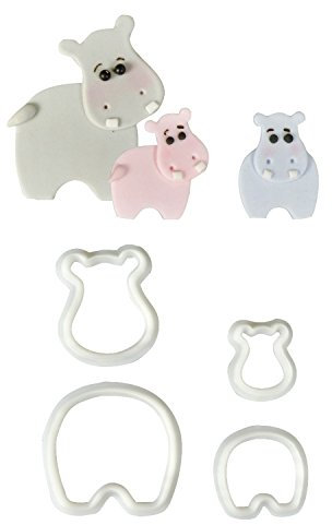 1 FMM Hippo/Nilpferd Ausstecher Set | Flusspferd | Afrika | Zootiere | Tortendeko | für Fondant und Blütenpaste