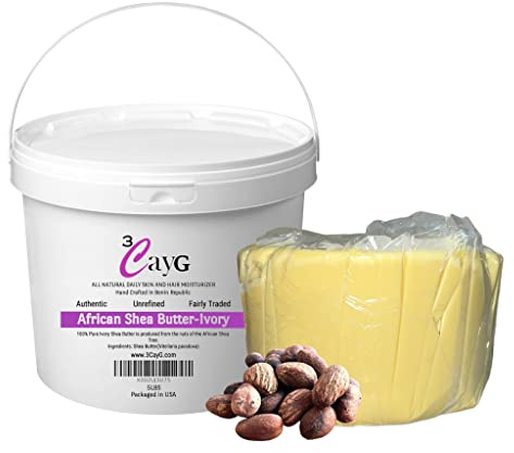 Raw Organic Ivory Shea Butter 12,7 kg Pailclean Ready to Use Bulk Shea Butter Raw African Shea Butter Great for Body Butters Soap Making Haircare DIY Beauty Products