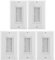 Fosmon 5 Pack 1 Band Wall Plate - Brush Style Opening - Low Voltage Cable Plate - Wall Installation for Speaker Wires, Coaxial Cables, HDMI Cables or Cables