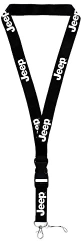Au-tomotive Gold Offizielles Lizenzprodukt für Jeep White Word Black Universal Lanyard Umhängeband Schlüsselanhänger, Schwarz, Standard