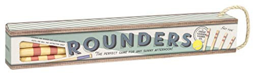 Great Garden Games Rounders Set - Wooden Posts, Rounders Bat and Ball - Outdoor Games / Garden Games Set