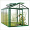 GFP Gewächshaus Diamas 23 Premium 235x385 cm mit integriertem Fundament 16 mm Doppelstegplatten, Farbe Moosgrün