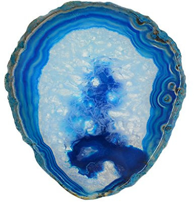 dailymall Agate Boissons sous-Verres Agate Naturelle Tranche Géode Pierre Coaster pour Boissons, Cristal Quartz Tasse Tapis, Fabrication De Bijoux - Bleu Marin
