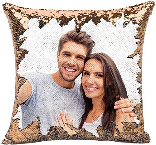 MLMYH Kissen mit Foto selbst gestalten, 40 x 40 cm,Fotokissen mit Bild Bedrucken Lassen, personalisiertes individuelles Fotogeschenk für Weihnachten, Geburtstag, Muttertag