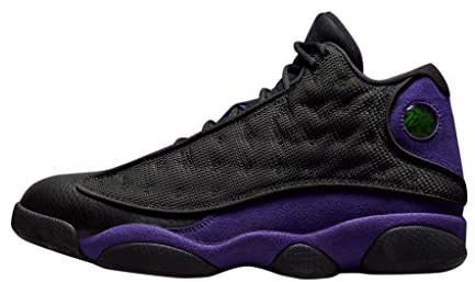 Nike Air Jordan 13 Retro-Sneaker für Herren, Schwarz/Weiß-Court Purple, 46 EU