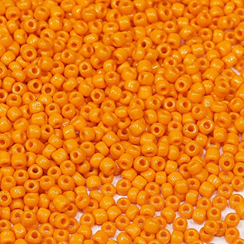 Bala&Fillic Orange Farbe 3mm Perlen zum Auffädeln 3600Stücke/100Gramm,8/0 Glasperlen zur Herstellung Schmuck, Armbändern, Halsketten und Ohrringen (Orange)