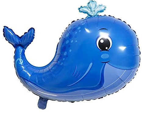 DIWULI Wal Luftballon - Tier-Deko Blau Geburtstagsdeko