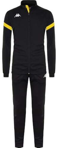 Kappa Dalcito Tuta da ginnastica, Nero / Giallo, 6 anni Unisex - Bambini e ragazzi