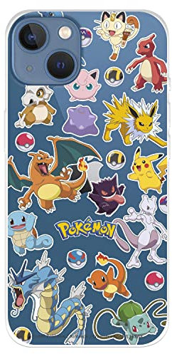LA CASA DE LAS CARCASAS Schutzhülle für iPhone 14 Plus, Pokémon und Pokéball, Silikon, Offizielles Lizenz-Design, Schutzhülle