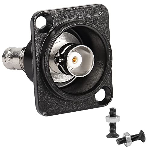 QIANRENON BNC-Panel-Montage-Adapter, BNC-Buchse auf Buchse, Panel-Durchgangsstecker, XLR-Panel/D-Typ-Panelhalterung, für Video-Sicherheitskamera, CATV-System