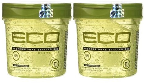 Eco Style - Styling-Gel mit Olivenöl, ohne Alkohol, ohne Parabene, ohne Sulfate, ohne Schuppenbildung, juckreizhemmend, 473 ml - Packung mit 2 - Promoo